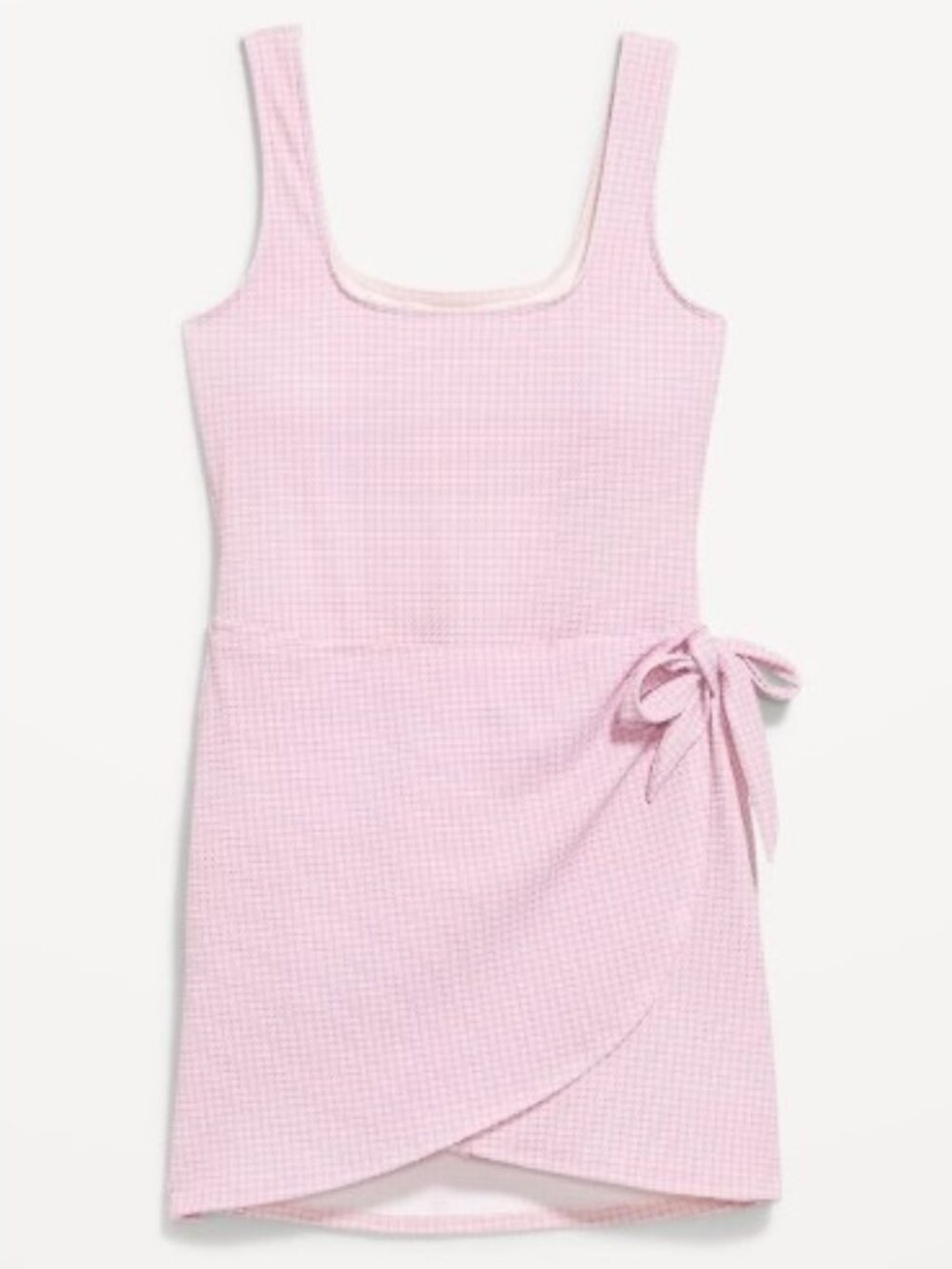 Old Navy Pique Side-Tie Swim Dress Purple Gingham L